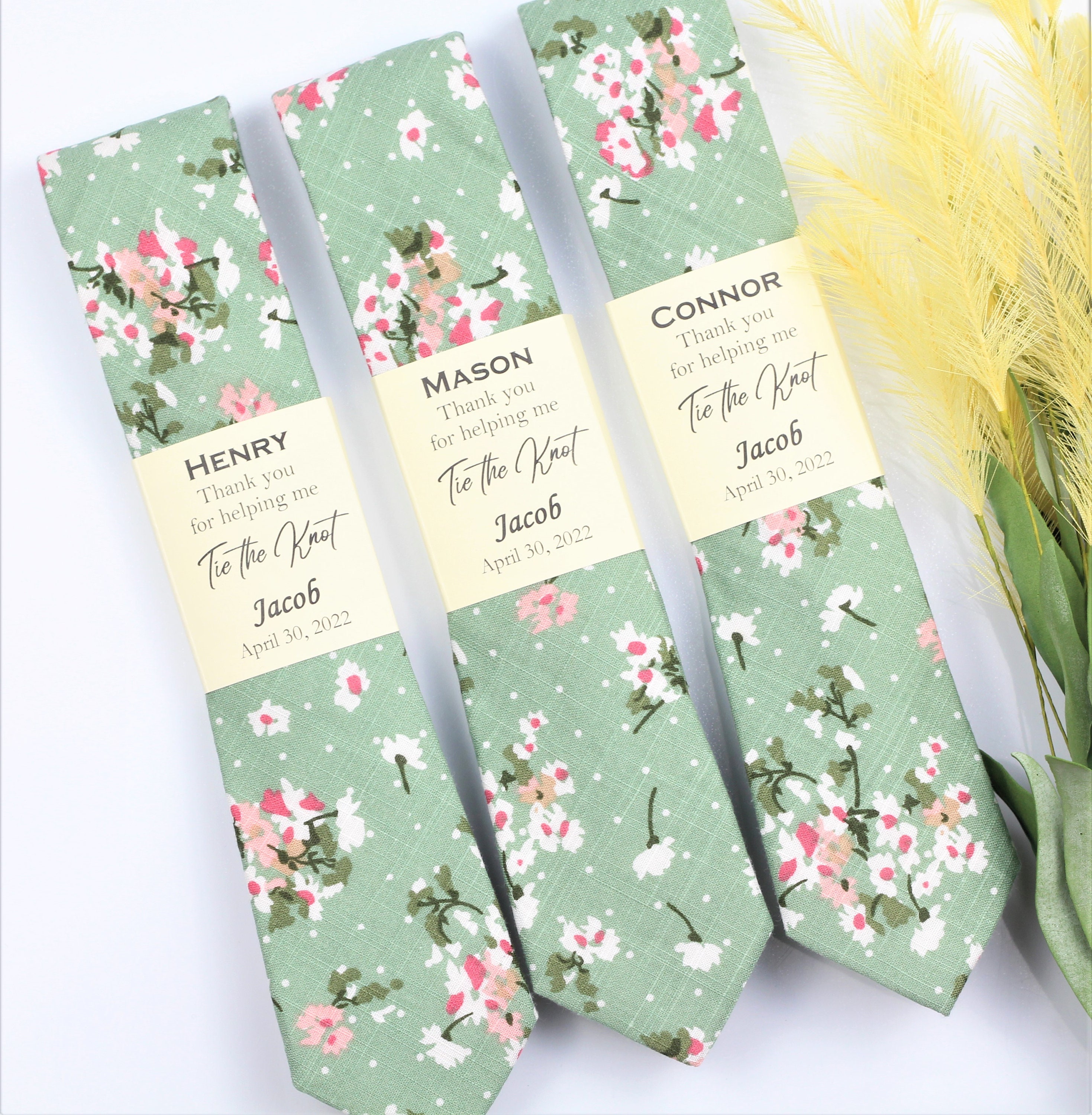 Dusty Light Sage Green Floral Tie Sage Floral Tie Light Etsy