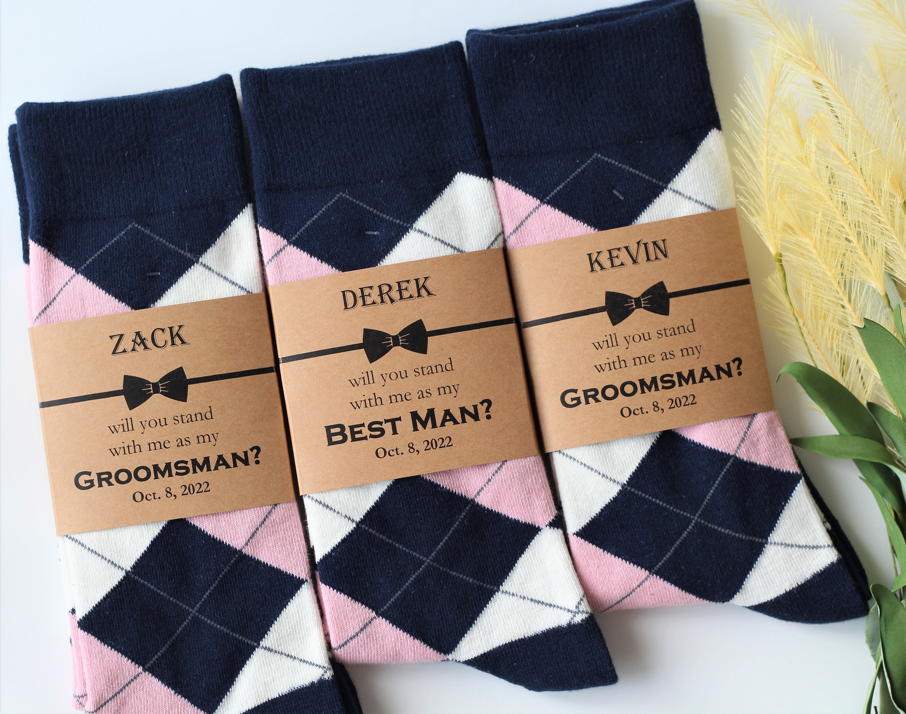 Groomsmen socks Socks Labels Personalized Groomsmen socks Etsy