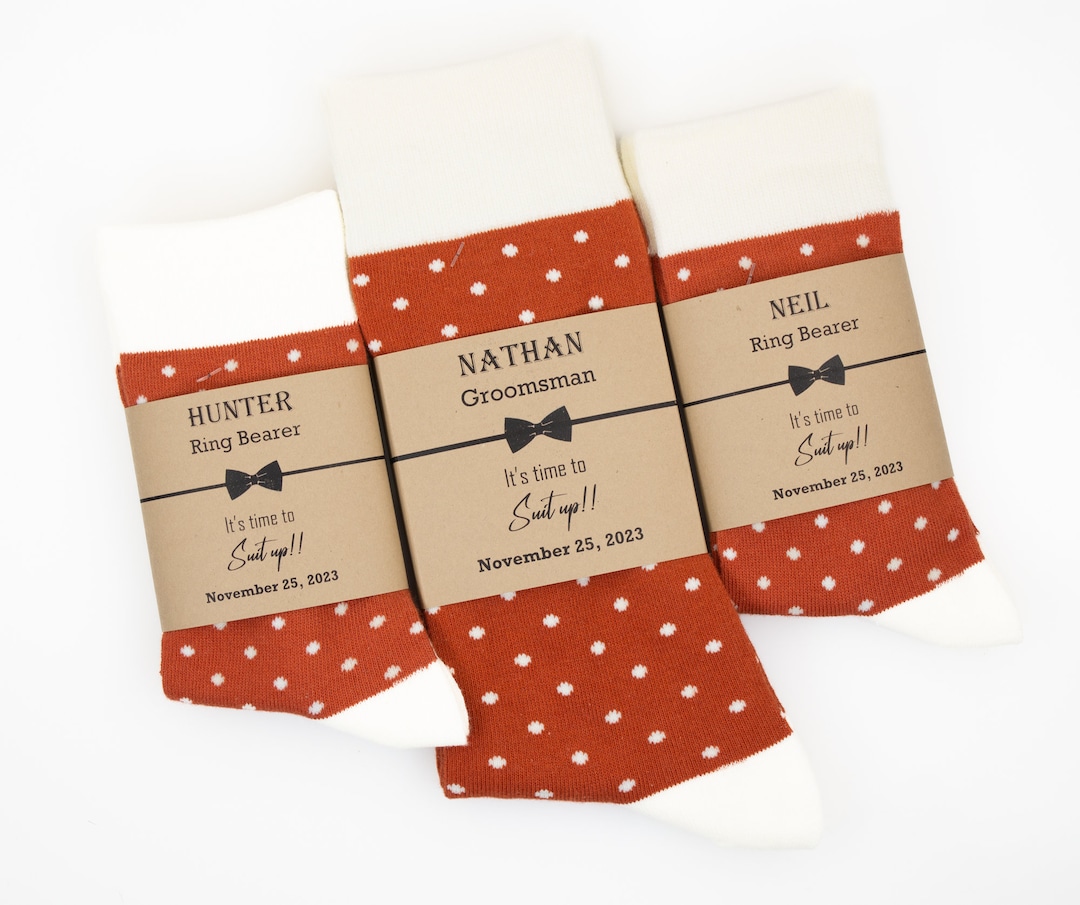 Kids Dress Socks Burnt Orange Rustic Wedding Socks Ring Etsy