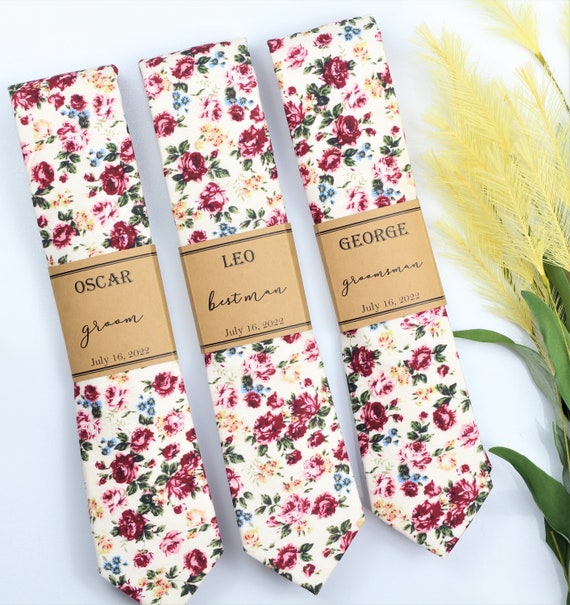 burgundy and cream tie