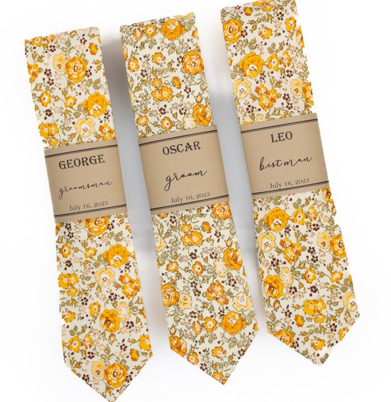 yellow floral ties