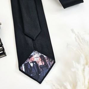 Personalized photo tie, Photo tie patch, Anniversary gift, Father of the bride tie gift, Engagement gift, wedding gift for dad, Custom tie