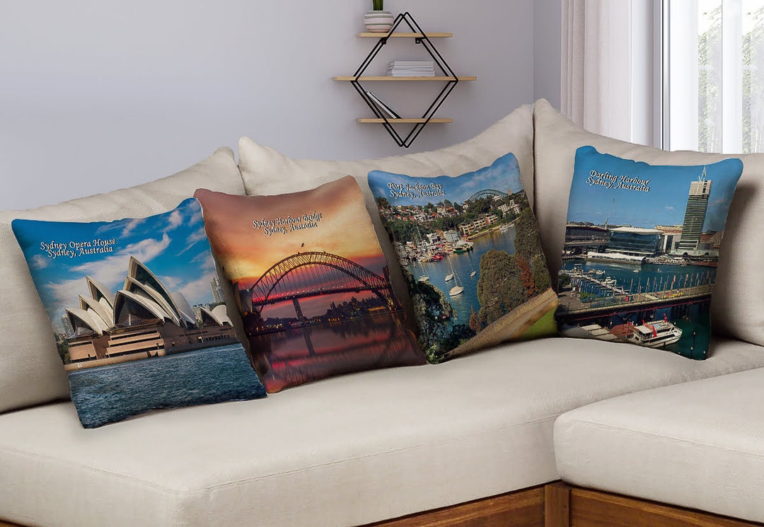 4 Sydney, Australia Cushion Covers, Throw Pillows, Pillowcases. 4 ...