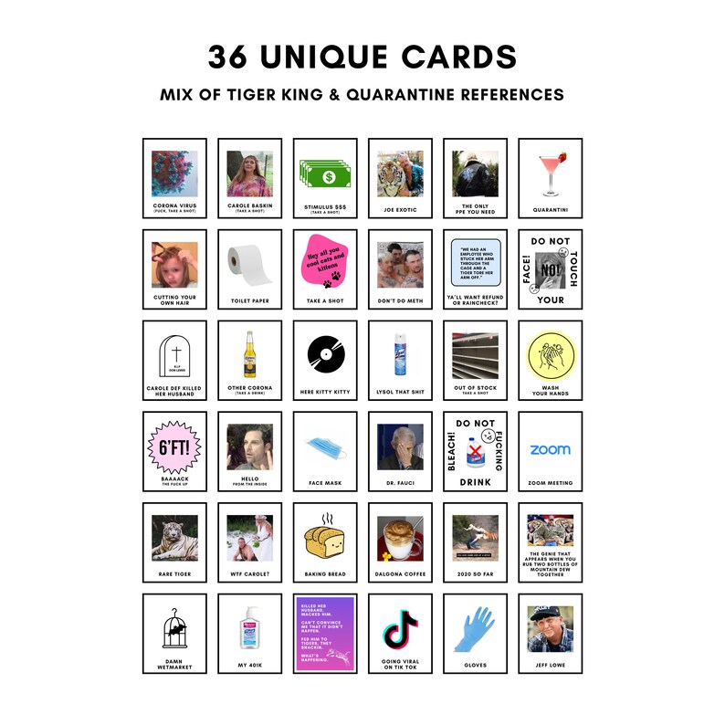 quarantine corona bingo printable adult humor drinking game etsy