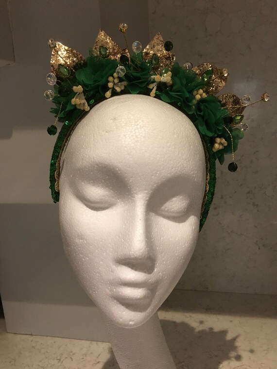 Emerald Green Lemon and Gold Sparkling 