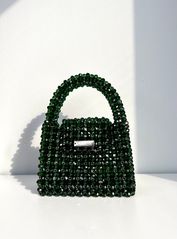 Crystal Green Beaded Bag, Sparkling Handbag, Shining Bag, Crystal Clutch Bag, Women Bead Bag, Beaded Bag, Crystal Bead Bag, Handmade Bags - Etsy Crystal Green Beaded Bag, Sparkling Handbag, Shining Bag, Crystal Clutch Bag, Women Bead Bag, Beaded Bag, Crystal Bead Bag, Handmade Bags - Etsy