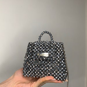 Handgefertigte Kristall Perlen Metallic Abendtasche - Elegantes Luxusgeschenk für Frauen