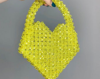 I Love New York ビーズショルダーバッグ、ハンドメイドプラスチック