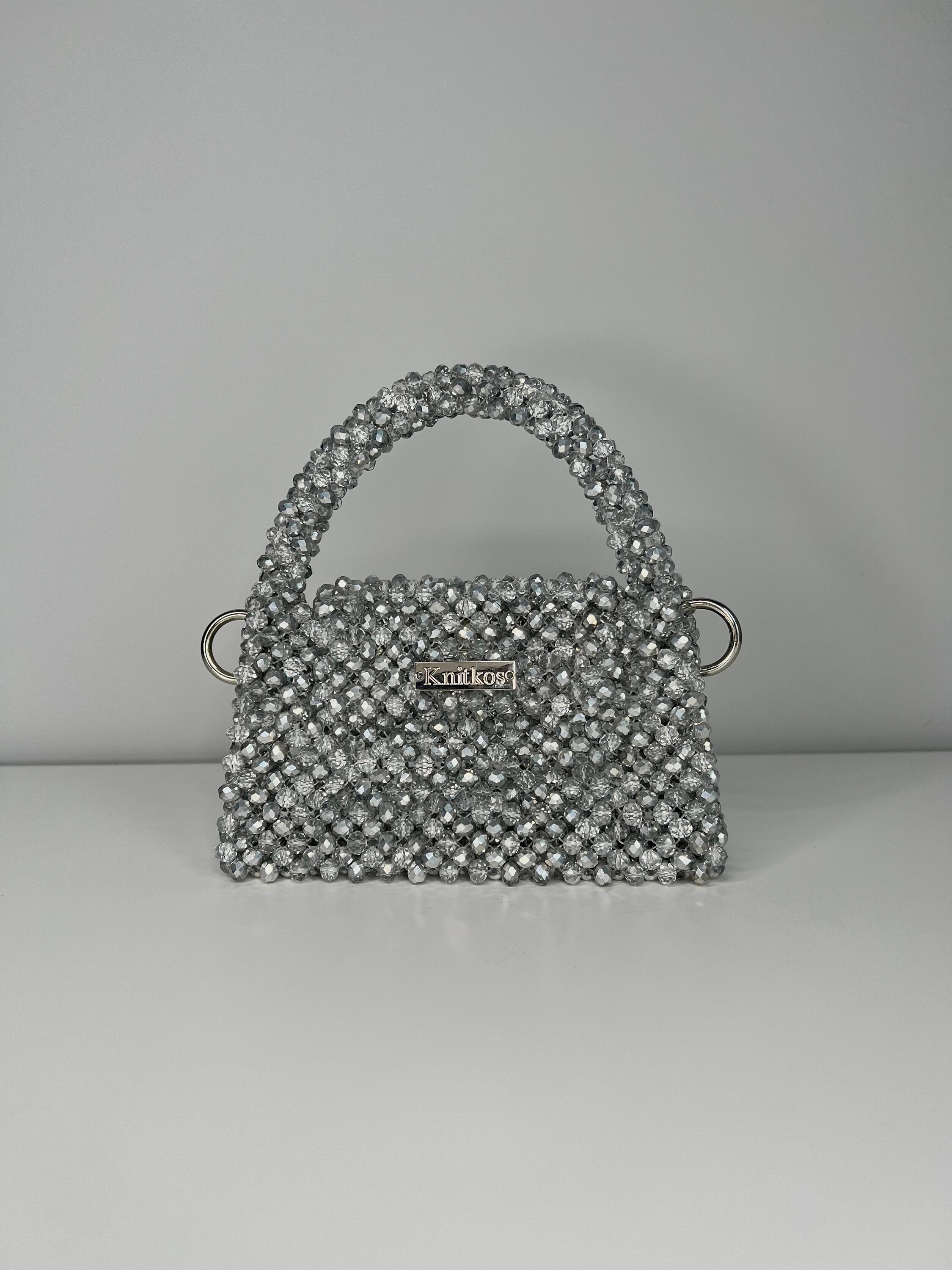 Crystal Metallic Beaded Bag LUXURY Crossbody Bag Women Bead Bag Tote Purse Beaded Bag Crystal Bag shoulders Bag Women Handbag Knitkos Etsy