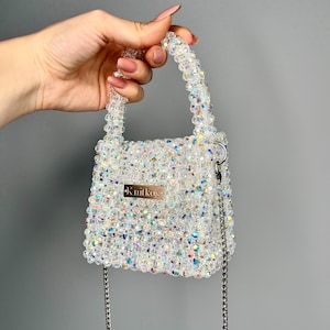SWAROVSKI Preciosa Crystal AB bead bag,LUXURY shoulder bag, Women bag, Bead Bag, Crossbody Bead bag, Wedding bag, shoulders bag,Evening bag