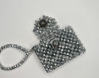 Frau metallische Brieftasche, Perlenkartenhalter, Kristallperlen Brieftasche, Brautgeschenkbox, Danke Geschenkbox Knitkos