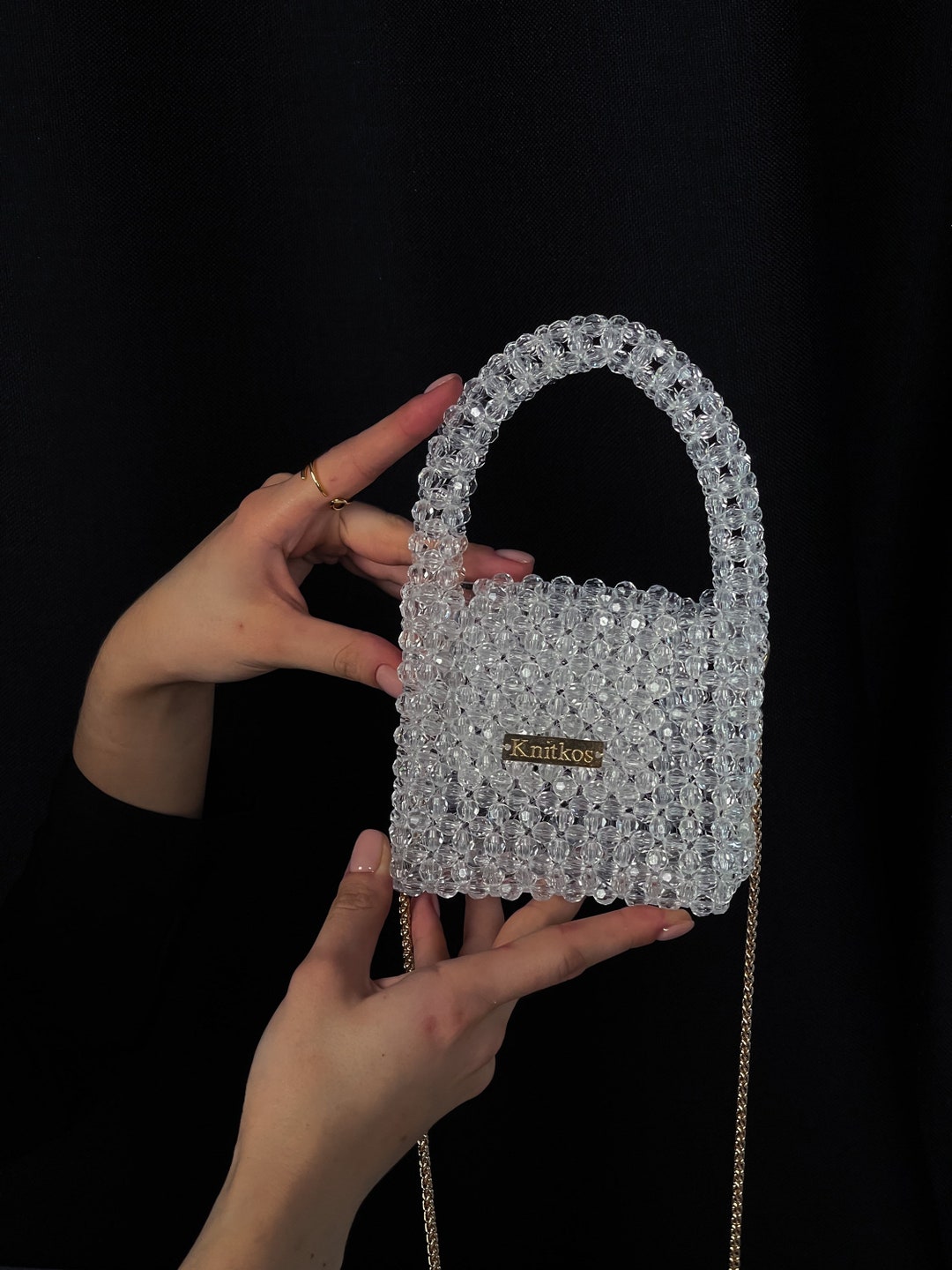 【OHESHIO】25ss BEADS MINI BAG Mini Bead Bag - Small Bead Purse - Beaded Tote Bag