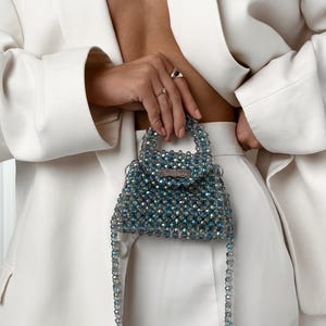 Crystal  bead bag, LUXURY bead bag, Women Bead bag, Bead Bag, bag Bead bag,Crystal Bead Bag,back shoulders bag, Women handbags Knitkos