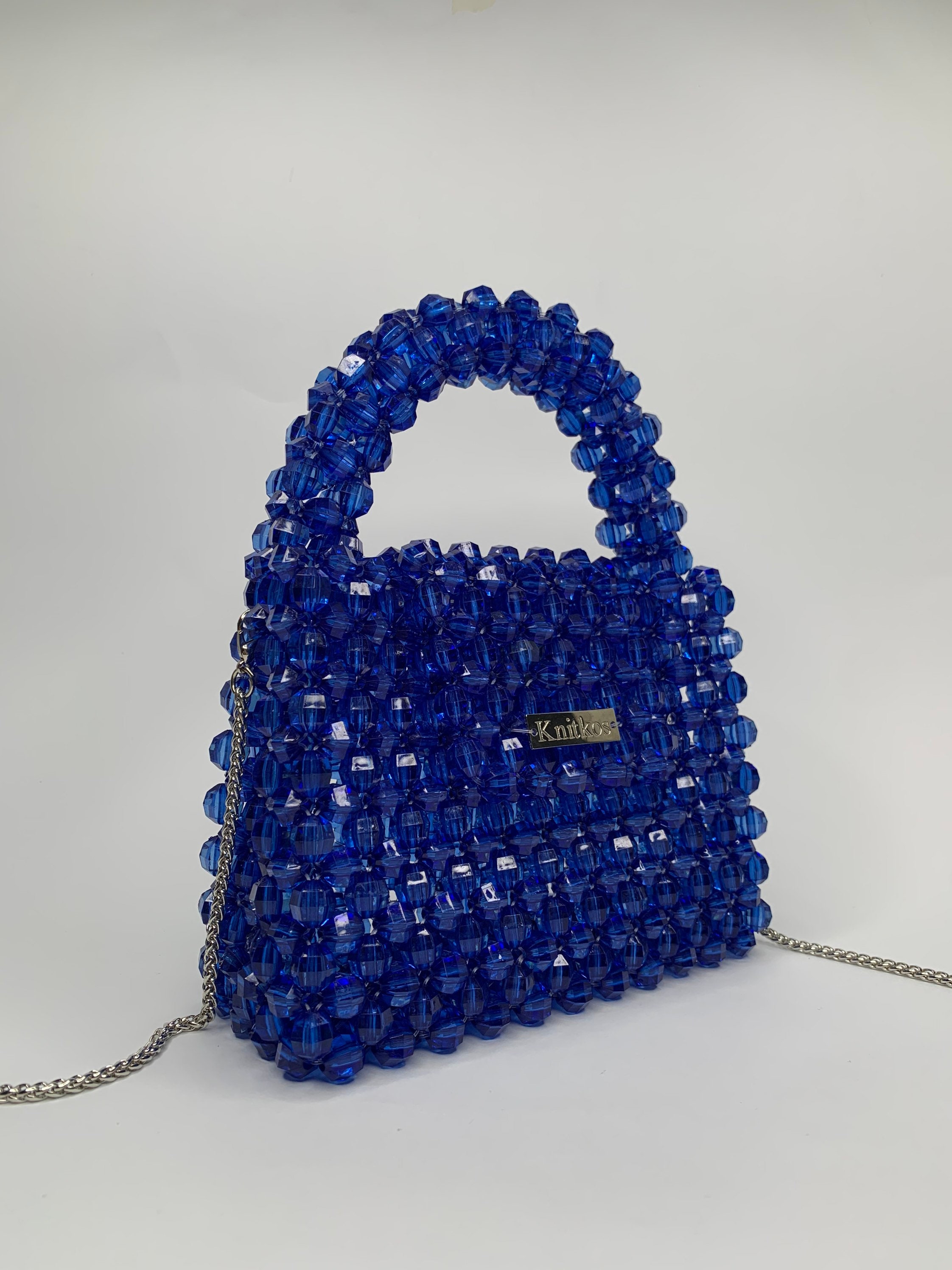 Crystal KNITKOS Blue Bead Bag Bead Shoulder Bag Women Bead Bag Bead Bag Bag Bead Bag crystal Bead Bag back Shoulders Bag Women Handbags Etsy