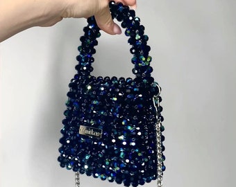 Beads✨️高級総ビーズバッグ　ラインストーン付き　箱・袋付き 45a79af181194b80c88592b3e06495