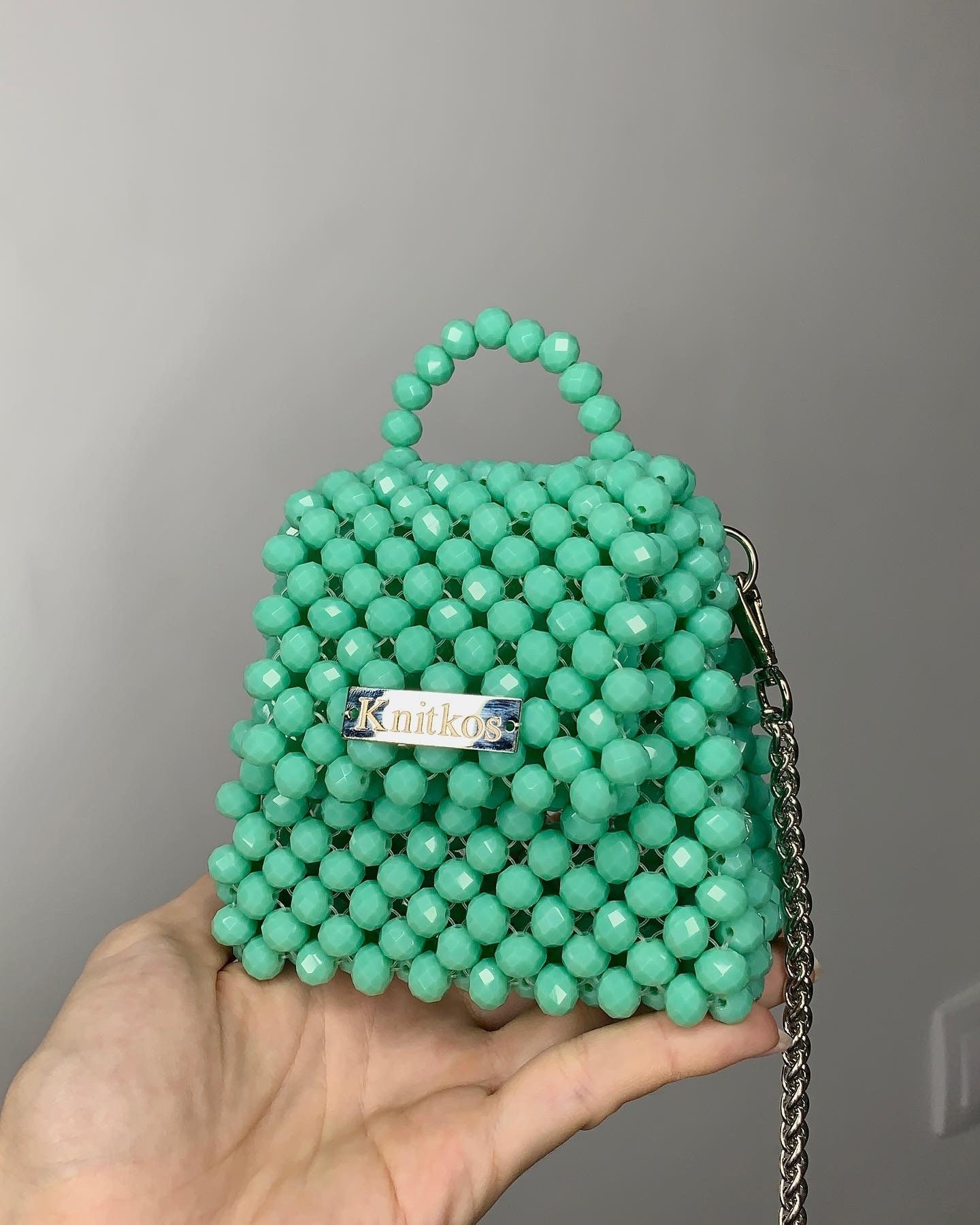 クリスタル KNITKOS ビーズバッグ、ビーズショルダーバッグ クリスタル KNITKOS ビーズバッグ、ビーズショルダーバッグ