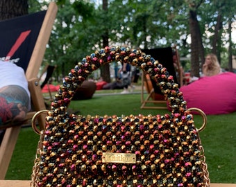 Kristallperlentasche, LUXUS Perlentasche, Frauenperlentasche, Perlentasche, Tasche, Perlentasche, Kristallperlentasche, Schultertasche, Frauenhandtaschen, Knitkos
