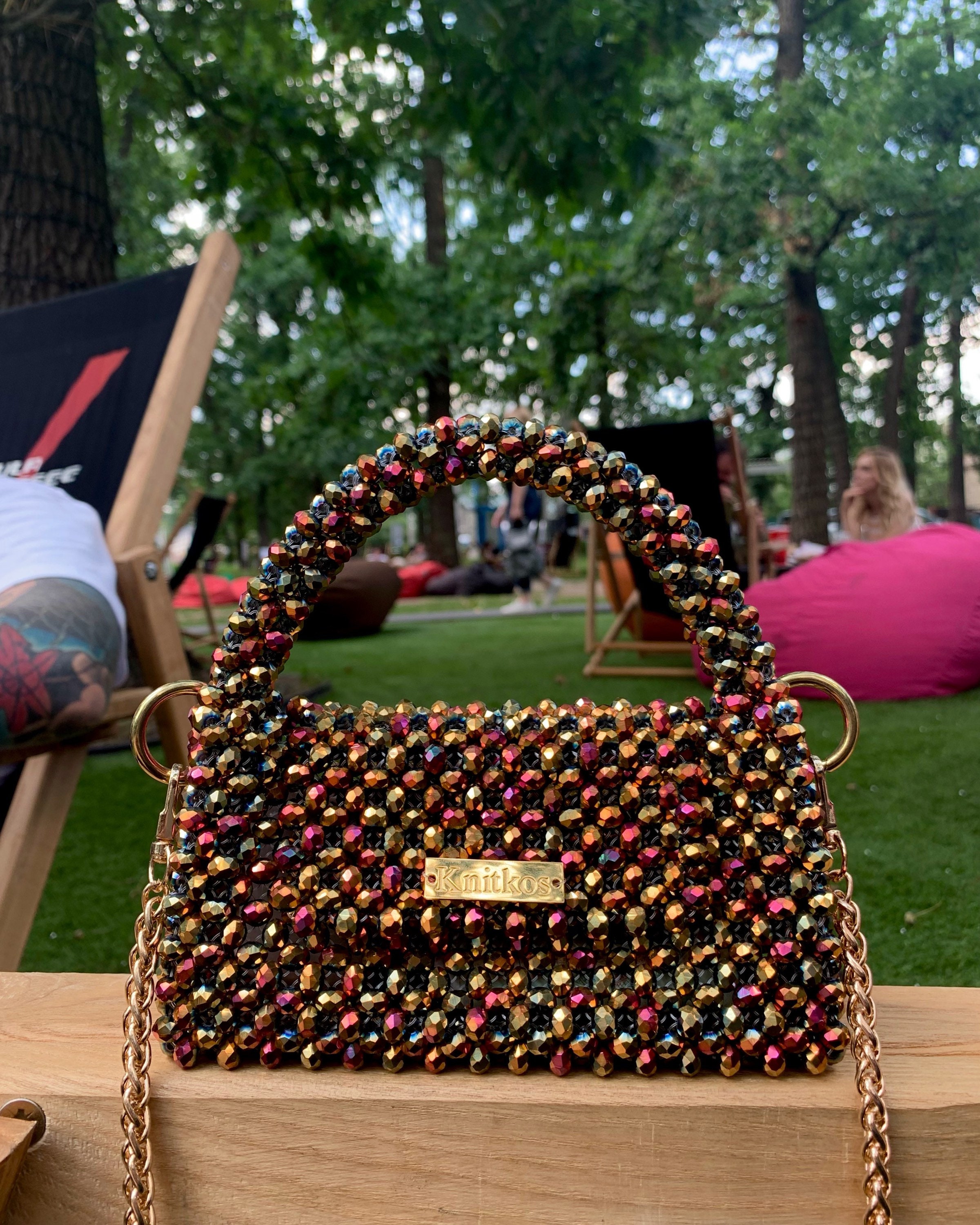 Beaded handbag clearance
