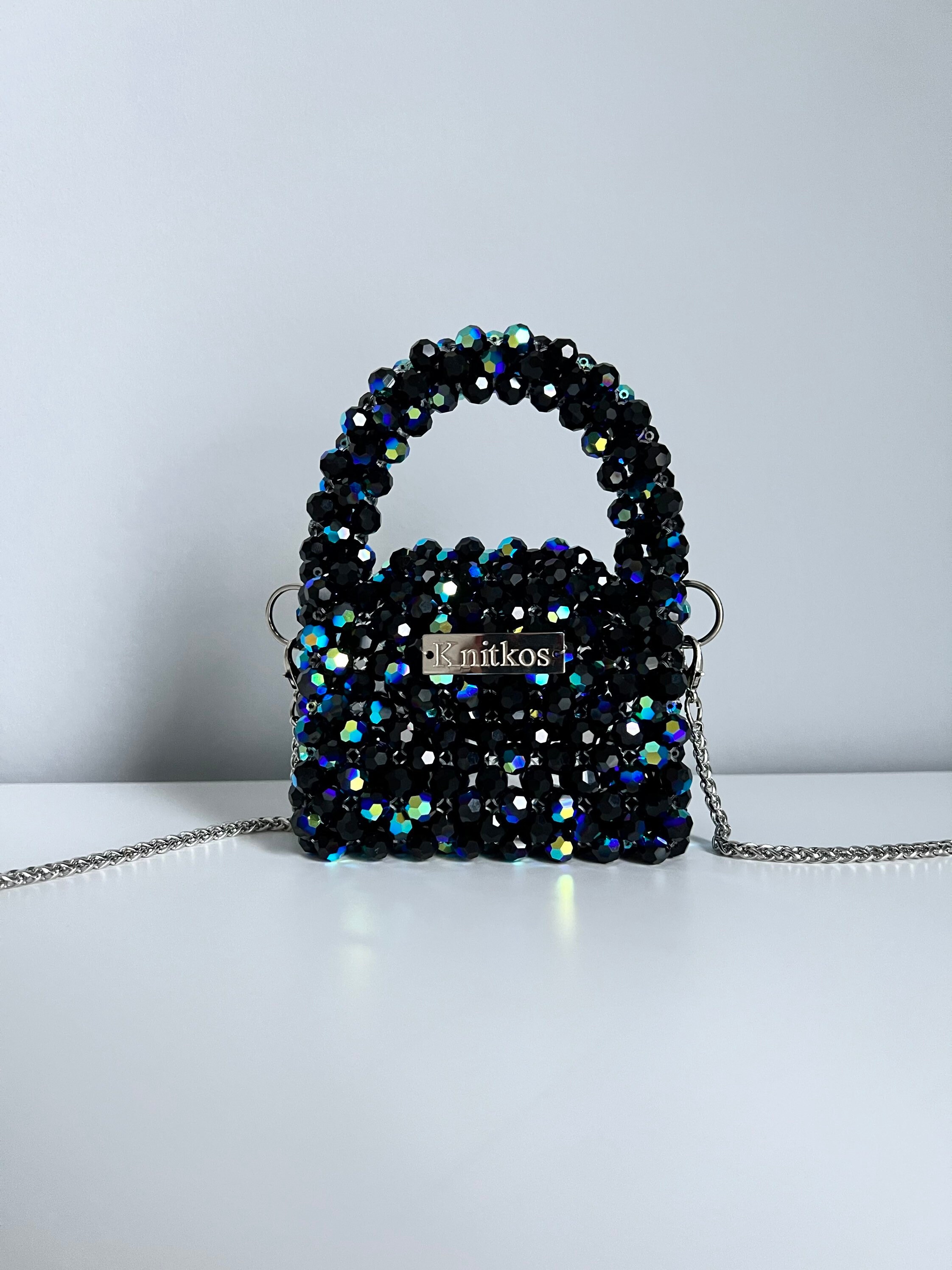 Handmade Preciosa Crystal Beaded Bag, Knitkos Shoulder Bag - Etsy