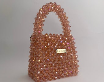 Crystal Bead Bag Bead Luxury Bag Women Bead Bag Bead Bag Bag Bead Bag Crystal Bead Bag back Shoulders Bag Women Handbags Knitkos