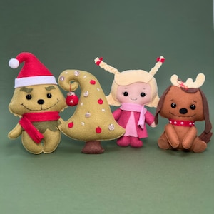 Handmade The Grinch Collection – Christmas Hanging Ornaments Set with 4 Characters