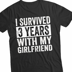 彼女と3年間一緒に過ごしたTシャツ、彼氏への記念日シャツ、彼と彼女への3周年記念ギフト、バレンタインデーのシャツ