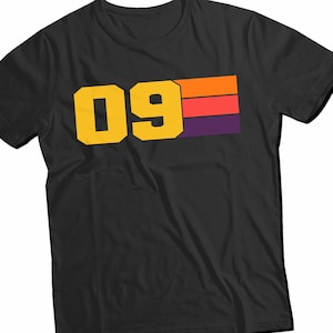 Boy’s 9th Birthday Shirt - 09 Number Tee for Nine Year Old - Ninth Birthday Gift - Kids Birthday Outfit - Birthday Party T-Shirt