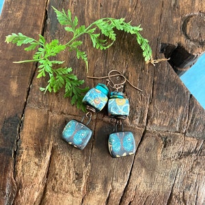 Ceramic earrings, artisan earrings.