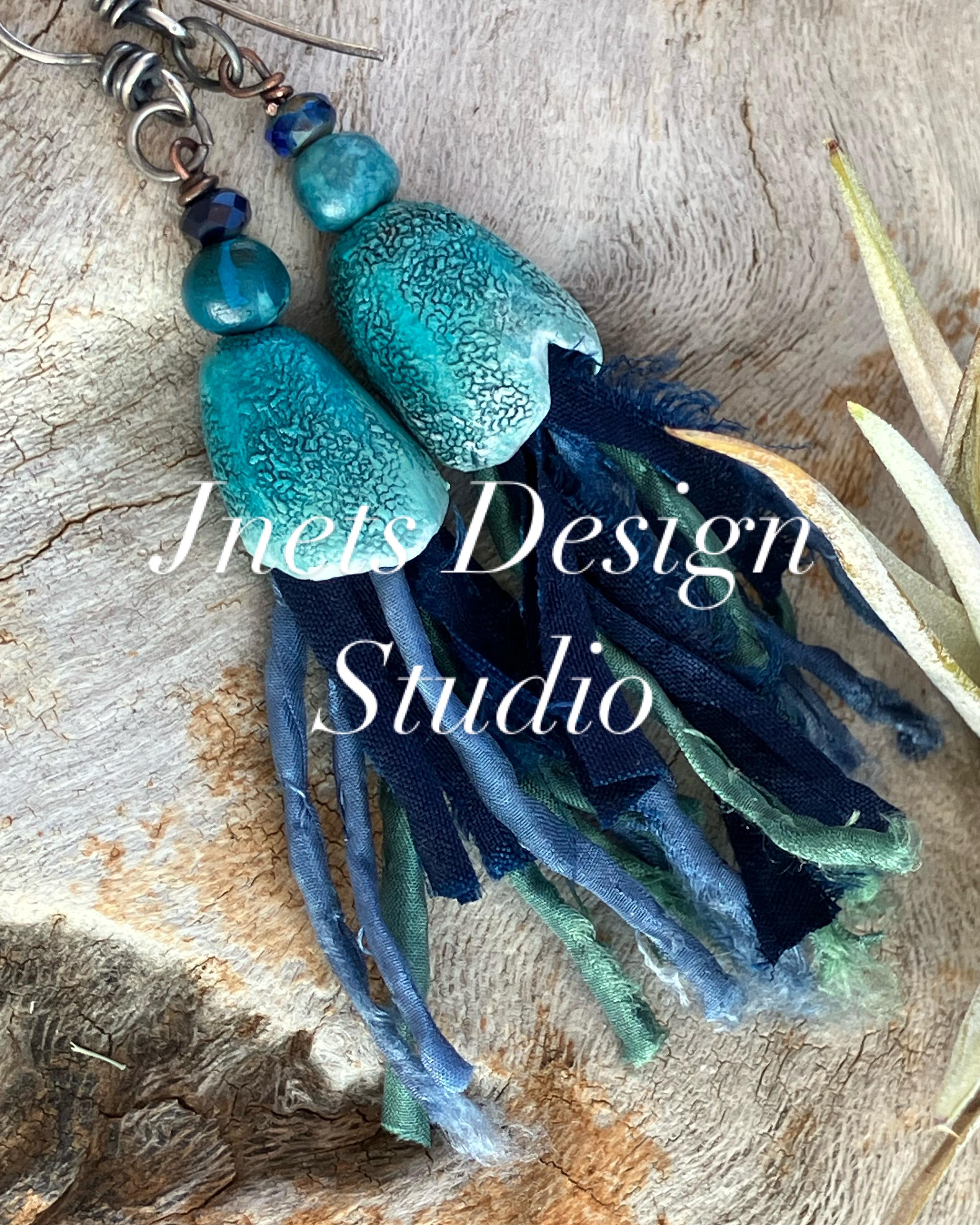 Ceramic and porcelain earrings, artisan crafted earrings.