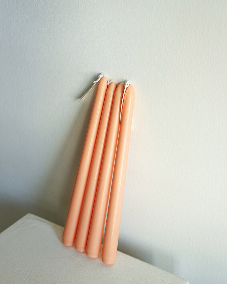 Blush Pink Taper Candles Champagne Color Scented Taper Etsy