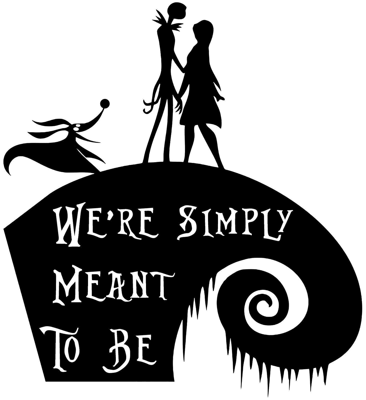 Jack and Sally We're simply meant to be Vinyl Decal Etsy