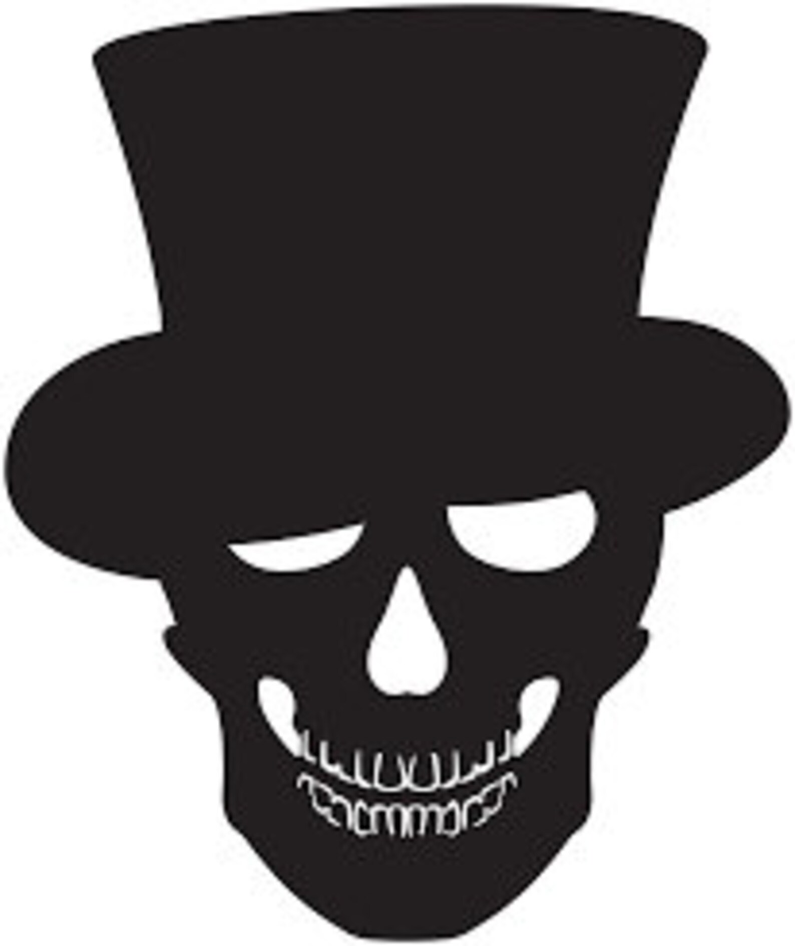 Skull with a top hat vinyl decal Etsy