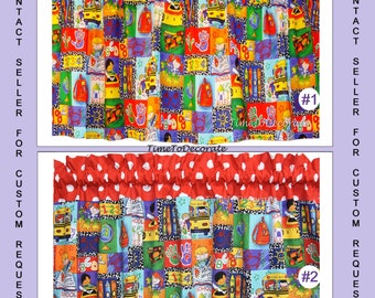 New CUSTOM school window ruffle VALANCE nursery play room topper many colors fabric patterns to CHOOSE from Made to order Fast turn around