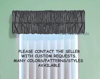 DOUBLE - 2 in 1 - curtain rod SLEEVE valance topper CUSTOM window many colors patterns ruffle Made to order Fast turn around black white