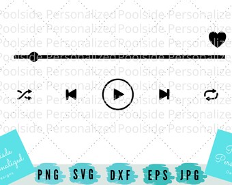 Glass Art Control Player Buttons Template Artwork  SVG PNG Dxf Eps JPG Cut Files Instant Download Cricut and cutting machines Playlist Cover
