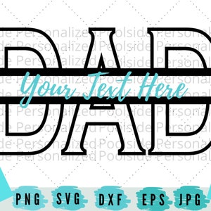 Transparante vader Split Tekst Monogram Overzicht SVG PNG JPG Eps Dxf Cut Files Instant Download Vaders Dag Cricut / Cutting Machines Personaliseren