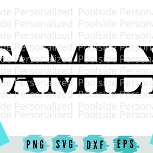 Familie Split Text Monogramm SVG Png Eps Dxf schneiden Dateien Instant Download Familie Geschenk Handwerk Cricut Schneide maschine Zeitsparer personalisieren