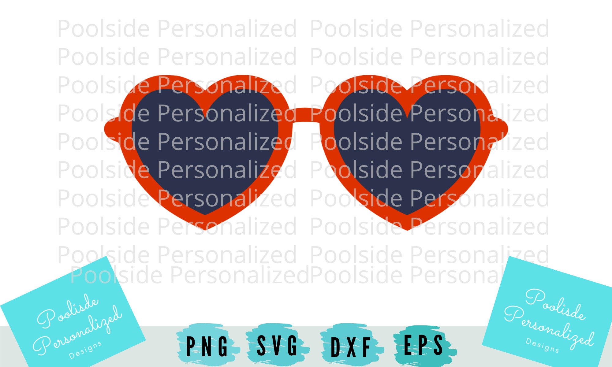 Cute Heart Sunglasses SVG PNG Dxf Eps Cut Files Instant | Etsy