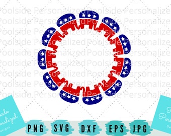 Republican Elephant Circle Monogram SVG EPS DXF Jpg Png Cut Files Instant Download Red White Blue Vote Gop Cricut Usa Party Politics