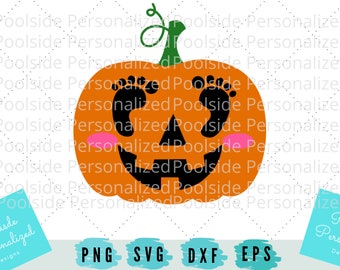 Cute Baby Pumpkin Jack O Lantern Face Footprints SVG PNG Dxf Eps Cut Files Instant Download Fall Baby Pumpkin Cricut Cutting Machines