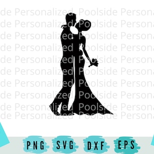 Braut Bräutigam Mr Mrs Silhouette Paar Outline SVG PNG Dxf Eps Cut Files Sofort Download Cricut Schneidemaschine Hochzeit Paar Elegant
