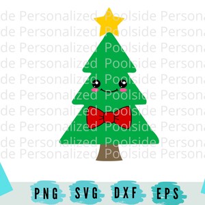 Christmas Tree Bowtie Boy Face SVG PNG Dxf Eps Cut Files Download istantaneo Boy Christmas Kawaii Anime Face Baby Cricut Machine Personalize