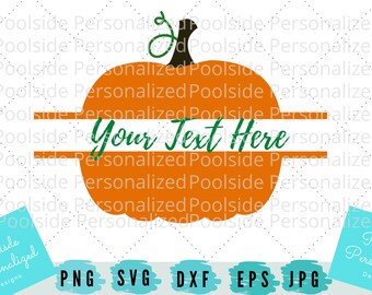 Pumpkin Split Monogram Name Frame Fall Split Text SVG PNG Dxf Eps Cut Files Instant Download Time saver Cricut cutting machines Personalize