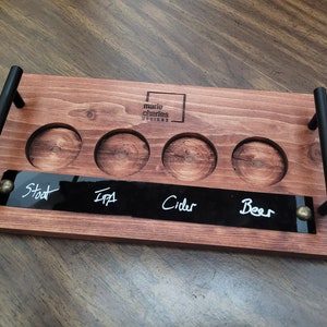 Beer Flight Board with Write-on Dry Erase Board