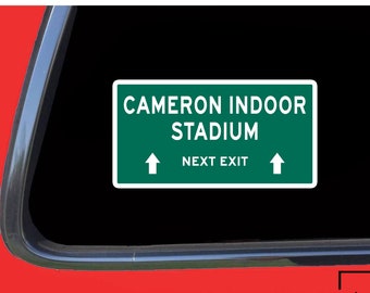 Cameron Indoor Stadium Duke NC Highway Sign Laptop Vinyl Decal- Duke Gifts- Duke Student Gifts- Duke Fan Gifts- Blue Devils Gifts- Duke Fans