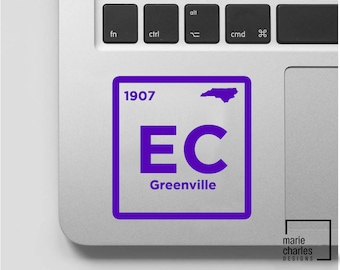 East Carolina Pirates North Carolina Periodic Symbol Vinyl Decal- East Carolina Gifts- East Carolina Pirate Student Gifts- Pirates Fan Gifts