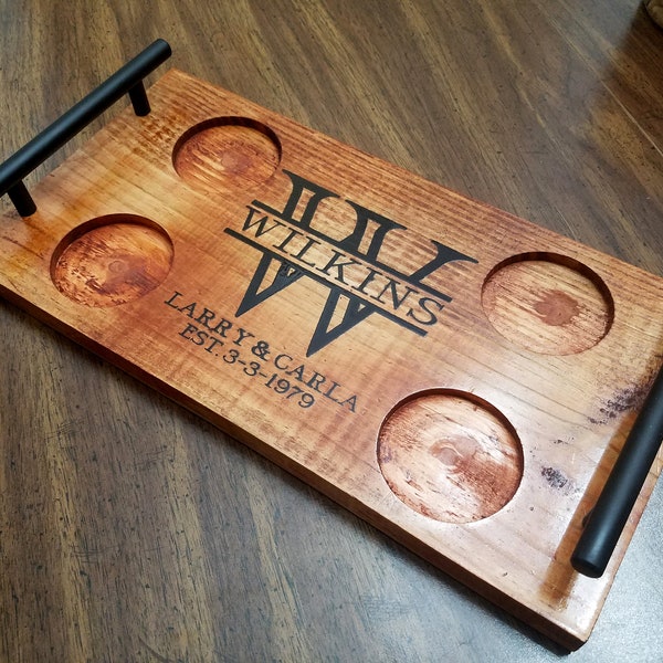 Customizable Wedding/ Anniversary Beer Wine Flight Board