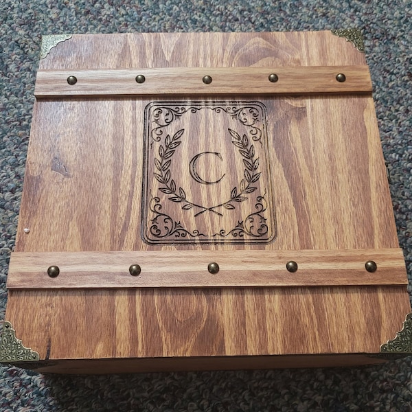 Custom Wine Box For Three Bottles- Custom Engraved Wooden Wine Box- Wedding Memorabilia Box- Custom Memory Box- Engraved Love Letter Box