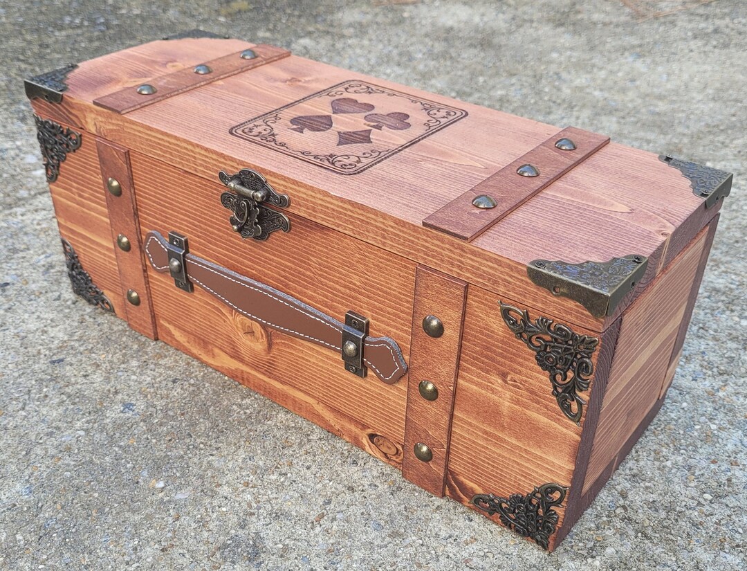 Poker Chip Storage Box With Lock and Key, Custom Poker Chip Storage Box