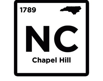 University of North Carolina Chapel Hill Periodic Symbol Vinyl Decal- UNC Chapel Hill Gifts- UNC Graduate Gift- UNC Chapel Hill Sticker